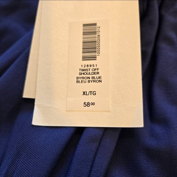 NWT Aritzia CONTOUR Twist Off-shoulder Top BYRON BLUE XL - Picture 4 of 11
